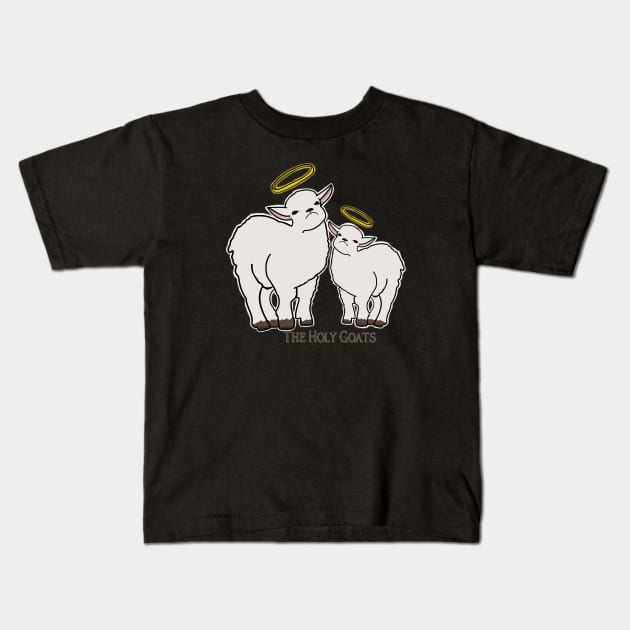 The Holy Goats Funny Animal Phrase Kids T-Shirt by Punderstandable